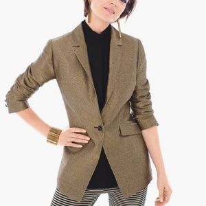 Chico’s black label metallic gold blazer L.